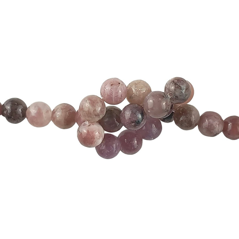 Lepidolite Pink/Purple A Grade Round 8 mm Gemstone Beads, 1 mm Hole - TK Emporium
