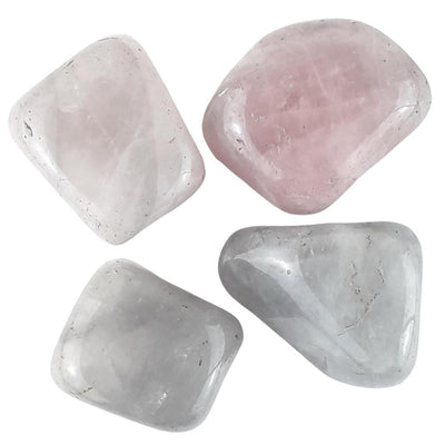 Luna Rose Quartz Pink/Grey Large Crystal Tumblestones from Namibia - TK Emporium