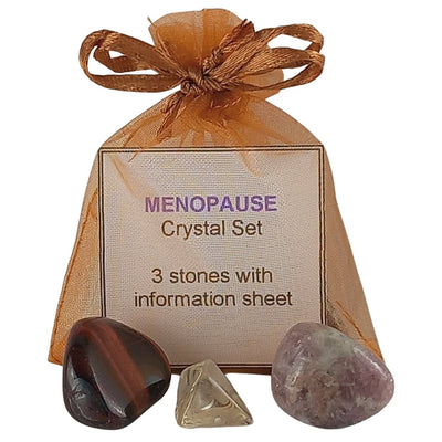 Menopause Crystal Set, 3 Stones with Info to Help Menopausal Symptoms - TK Emporium