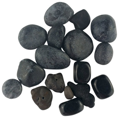 Mixed Pack of Black Gemstone Beads - Assorted Shapes & Sizes - TK Emporium