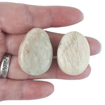 Moonstone Beige Drilled Crystal Tumblestone Beads with Large 2mm Hole - TK Emporium
