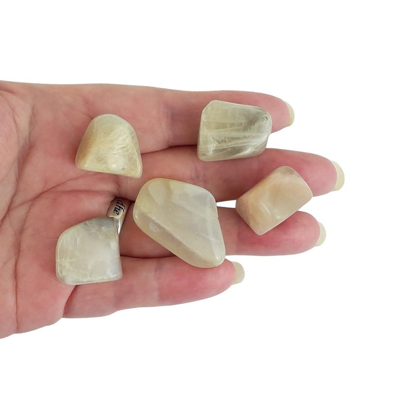 Moonstone Crystal Tumblestones from India - Choice of Sizes - TK Emporium