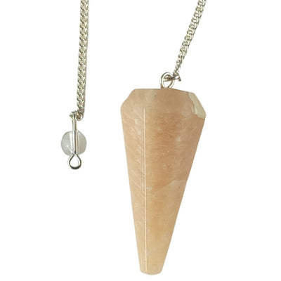 Moonstone Faceted Cone Shape Crystal Gemstone Dowsing Pendulum - TK Emporium