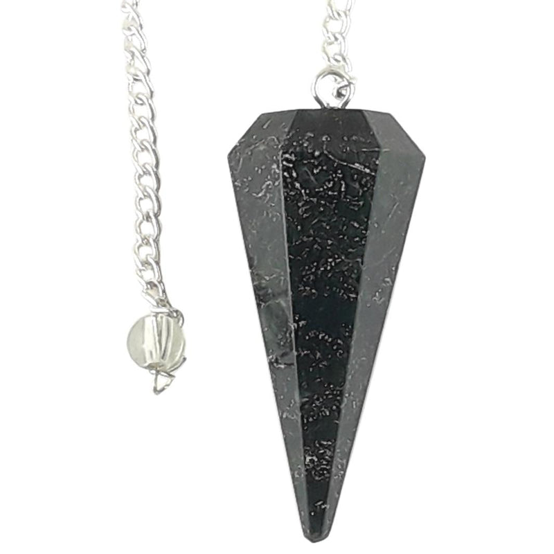 Moss Agate Faceted Cone Shape Crystal Dowsing Pendulum - TK Emporium