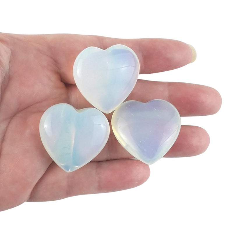 Opalite Pale Blue Crystal Hearts from China - Choice of Sizes - TK Emporium