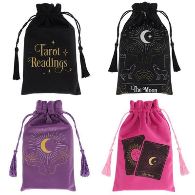Oracle and Tarot Card Velvet Drawstring Pouch Bags - Choice of Designs - TK Emporium