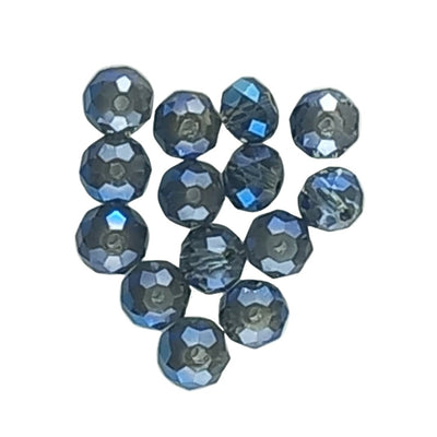 Pack of 10 Glass 7 mm Faceted Spacer Beads - Choice of Colours - TK Emporium