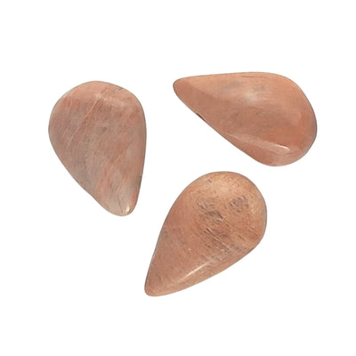 Peach Moonstone Crystal Teardrop Beads with Large 2 mm Drilled Hole - TK Emporium