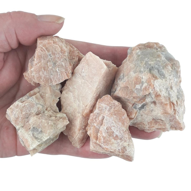 Peach Moonstone Rough, Natural Crystals from India - Choice of Sizes - TK Emporium