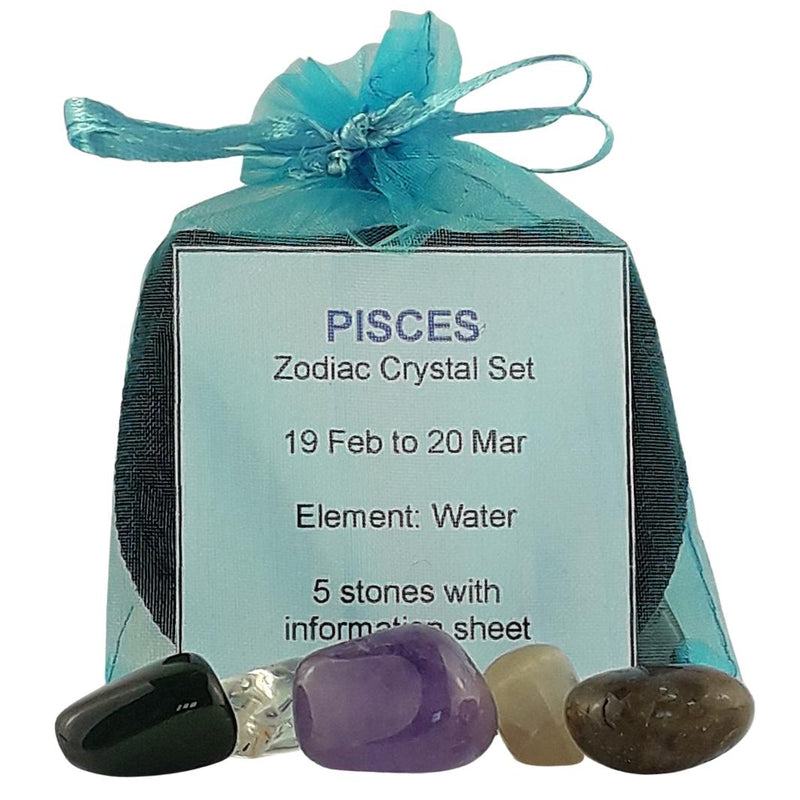 Pisces Zodiac Crystal Set, February March Gemstone Birthday Gift - TK Emporium