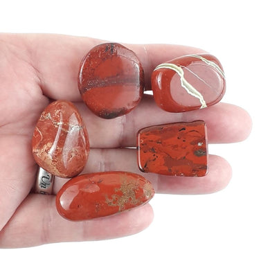 Poppy Jasper Crystal Tumblestones, Red Polished Gemstones from Brazil - TK Emporium