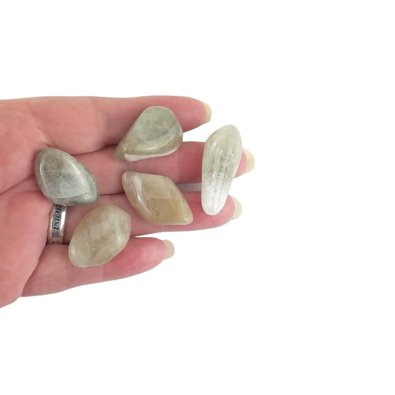 Prasiolite Green Crystal Tumblestones from Brazil - Choice of Sizes - TK Emporium