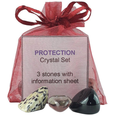 Protection Crystal Set, 3 Stones + Information - Spiritual Protection - TK Emporium