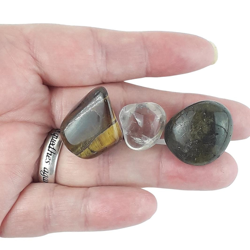 Psychic Gifts Crystal Set, 3 Stones with Information Sheet - TK Emporium