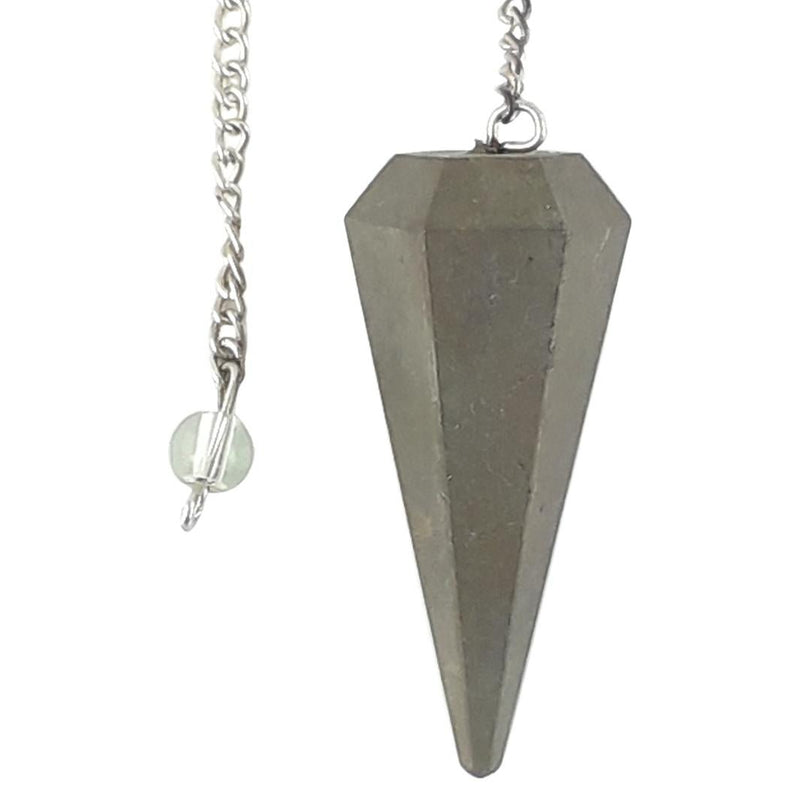 Pyrite (Fools Gold) Faceted Cone Shape Crystal Dowsing Pendulum - TK Emporium