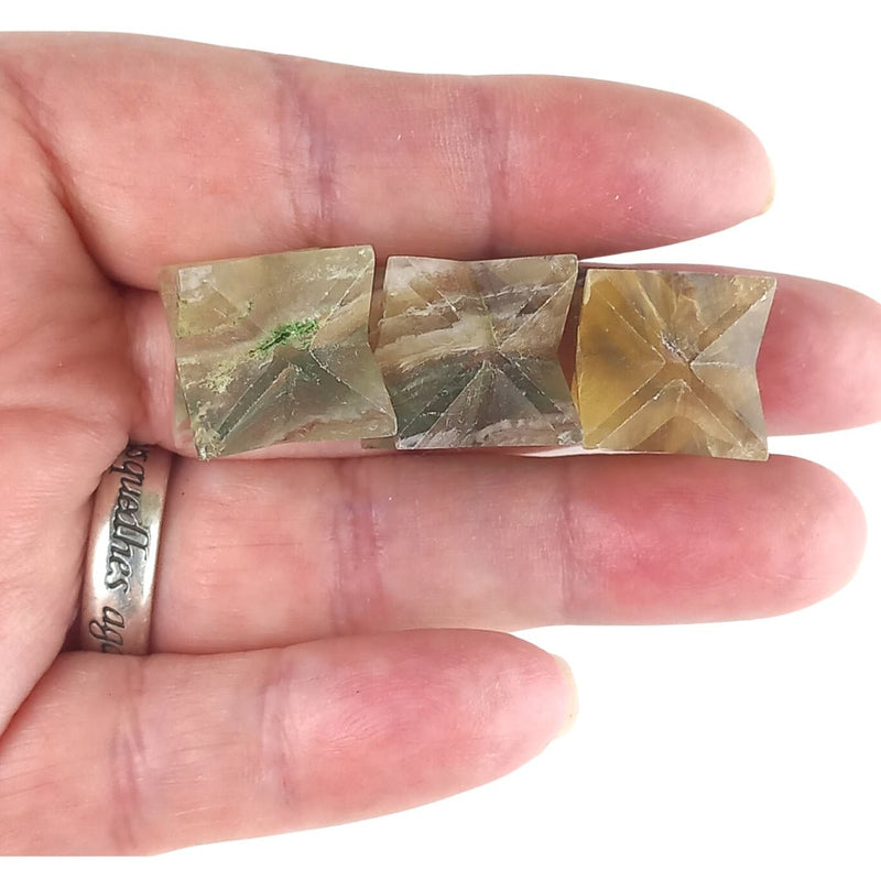 Rainbow Fluorite Crystal Merkaba Star Carved Gemstone from Mexico - TK Emporium