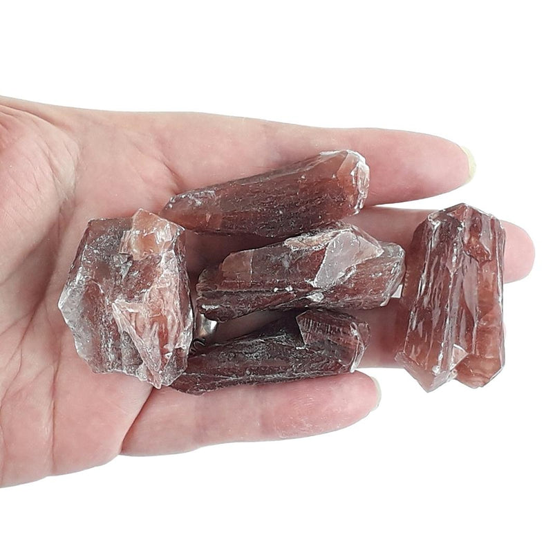 Red Calcite Raw, Rough Acid Washed Crystal Stones from Mexico - TK Emporium