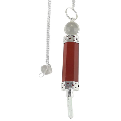 Red Jasper 3-Piece Wand Shape Crystal Dowsing Pendulum - TK Emporium