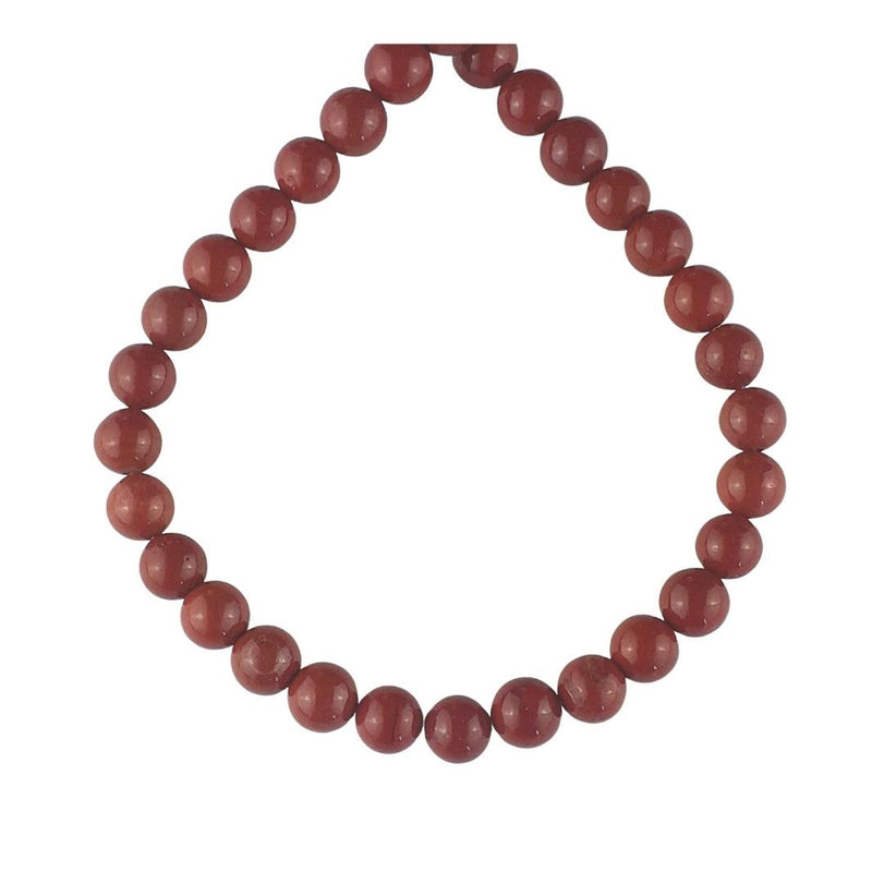 Red Jasper A Grade Round 8 mm Gemstone Beads with 1 mm Hole - TK Emporium