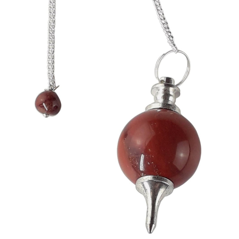 Red Jasper Sphere Ball Shape Crystal Gemstone Dowsing Pendulum - TK Emporium