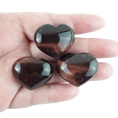 Red Tigers Eye Crystal Heart from South Africa, Small Gemstone Heart - TK Emporium