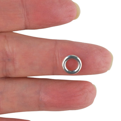 Round Donut Shape 8 mm Big Hole Tibetan Silver Zinc Alloy Spacer Beads - TK Emporium