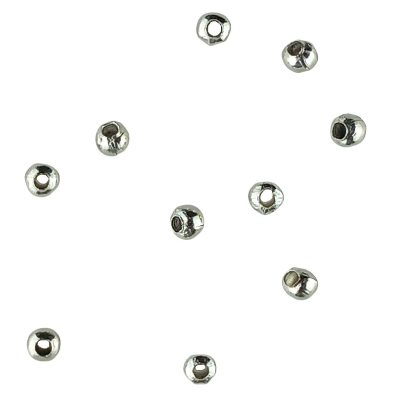 Round Plain 3 mm Silver Plated Small Spacer Beads for Jewellery Making - TK Emporium
