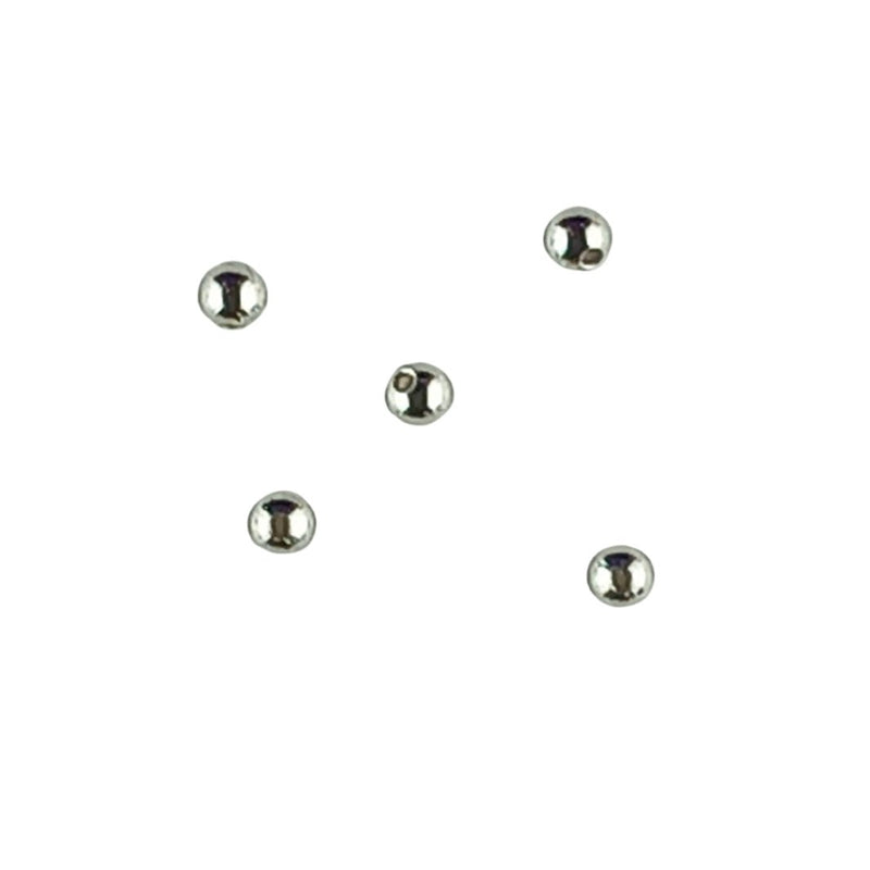 Round Plain 4 mm Silver Plated Small Spacer Beads for Jewellery Making - TK Emporium