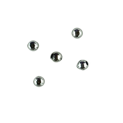 Round Plain 5 mm Silver Colour Acrylic Spacer Beads, Big 1.5 mm Hole - TK Emporium