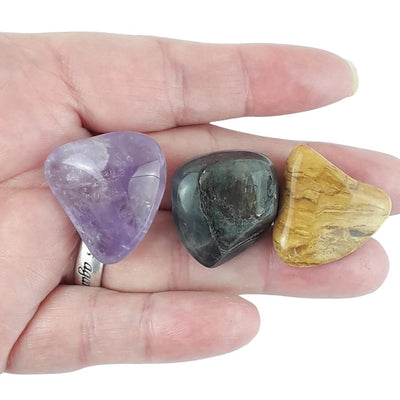 Safe Travel Crystal Set, 3 Stones with Information Sheet - TK Emporium
