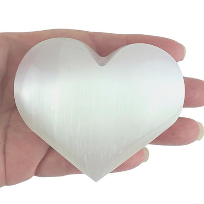 Selenite (Satin Spar) Crystal Heart from North Africa - Choice of Size - TK Emporium
