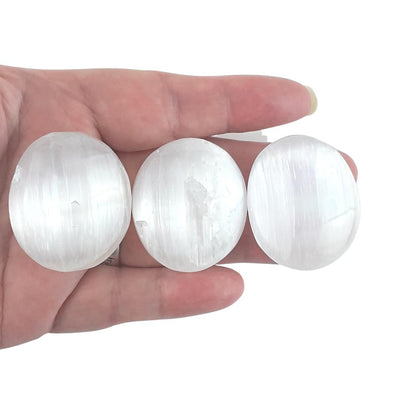 Selenite (Satin Spar) Crystal Palm Stones from Africa - Choice of Size - TK Emporium