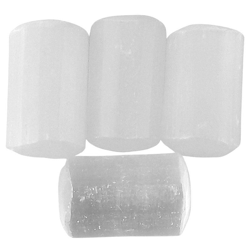 Selenite (Satin Spar) White Crystal Cylinder from North Africa - TK Emporium