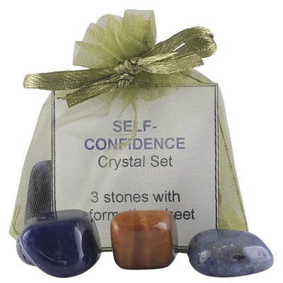 Self-Confidence Crystal Set, 3 Stones with Information Sheet - TK Emporium