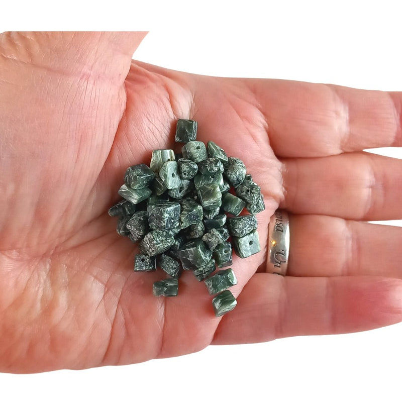 Seraphinite Gemstone Bead Chips - Full Strand or Bag of 50 Pieces - TK Emporium
