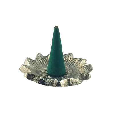Silver Metal Round Decorative Incense Cone Burner, Stick Holder - TK Emporium