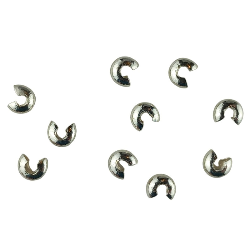 Silver Plated Metal Crimp Cover 5 mm for Jewellery Making - Pack of 10 - TK Emporium