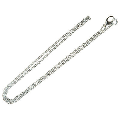 Silver Plated Necklace 18 inch 46 cm with Clasp for Jewellery Making - TK Emporium