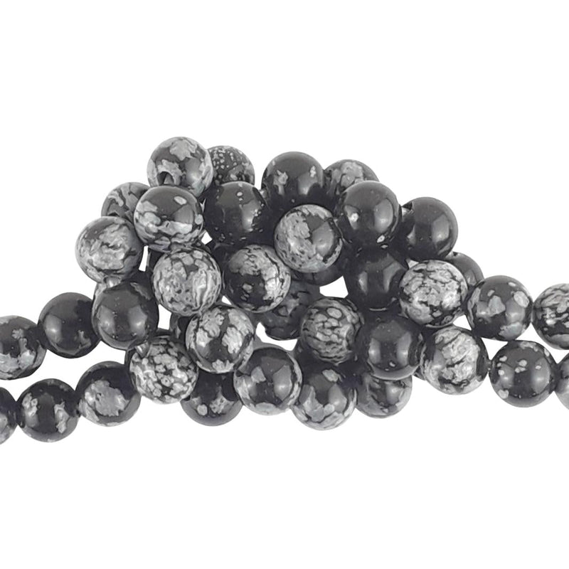 Snowflake Obsidian Beads - 8mm - Large 2mm Hole - TK Emporium