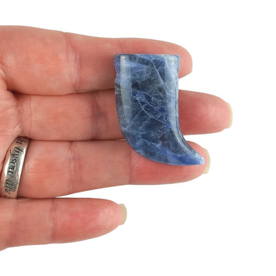 Sodalite Claw Shape Carved Crystal Gemstone Bead - Big 3 mm Hole - TK Emporium