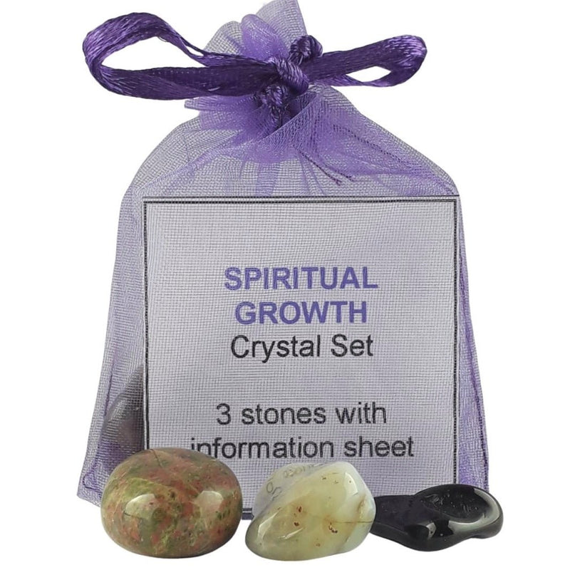 Spiritual Growth Crystal Set, 3 Stones with Information Sheet - TK Emporium