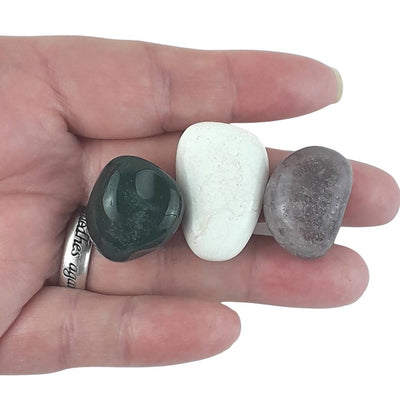 Stress Relief Crystal Set, 3 Stones with Information to Reduce Stress - TK Emporium