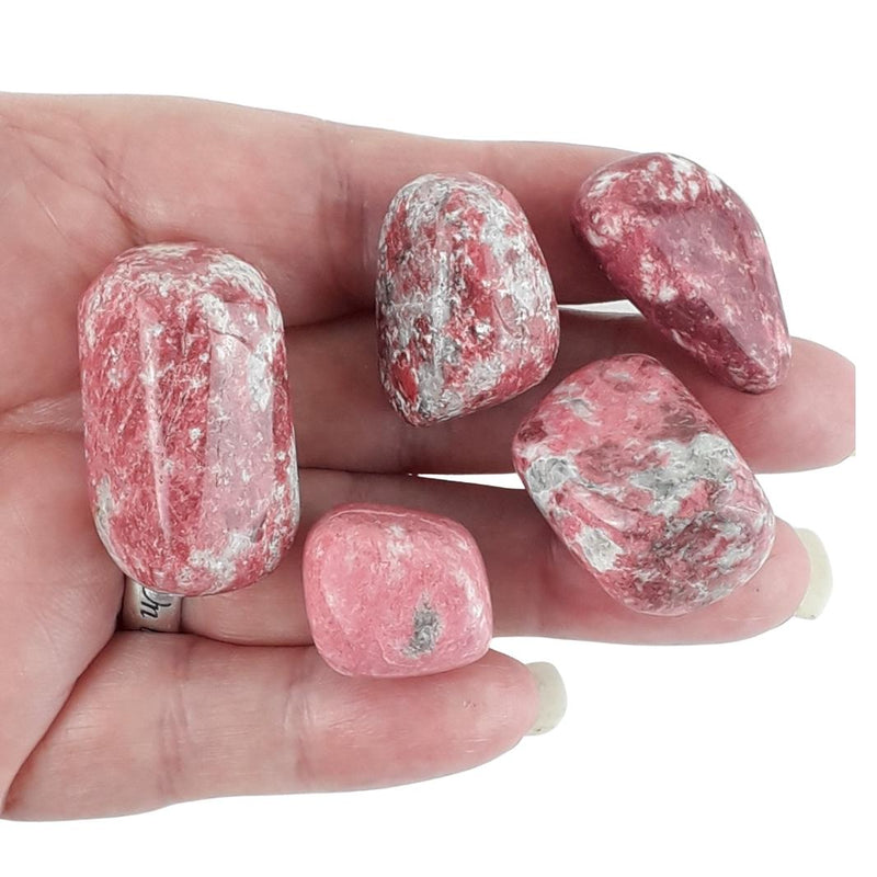 Thulite Crystal Polished Tumblestones from Norway, Pink Gemstones - TK Emporium