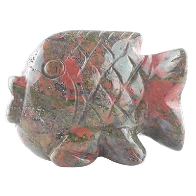 Unakite Crystal Fish Figurine, Gemstone Tropical Fish Ornament - TK Emporium