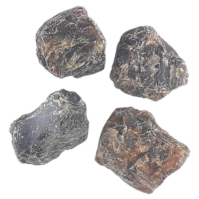 Wholesale Black Amber (Jet) Rough Crystals - Medium Size Pack of 10 - TK Emporium