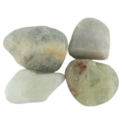 Wholesale Pack of 10 Aquamarine Crystal Tumblestones from Brazil - TK Emporium