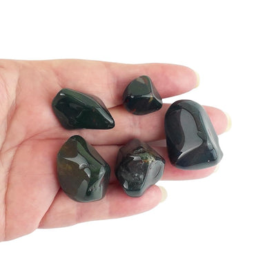 Wholesale Pack of 10 Bloodstone (Heliotrope) Crystal Tumblestones - TK Emporium