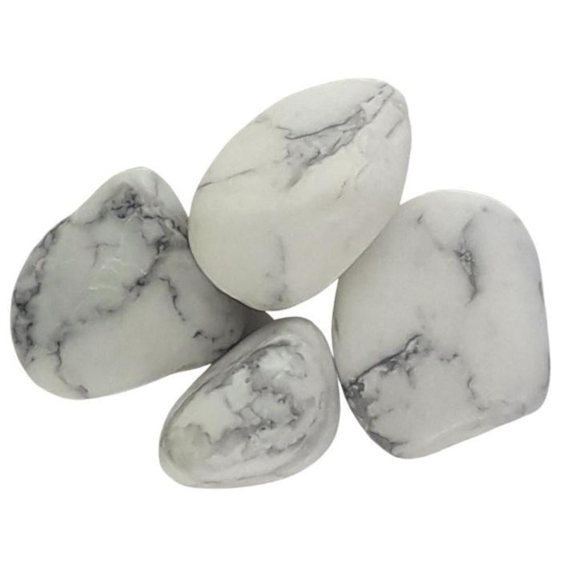 Wholesale Pack of 10 Howlite White Crystal Tumblestones - TK Emporium