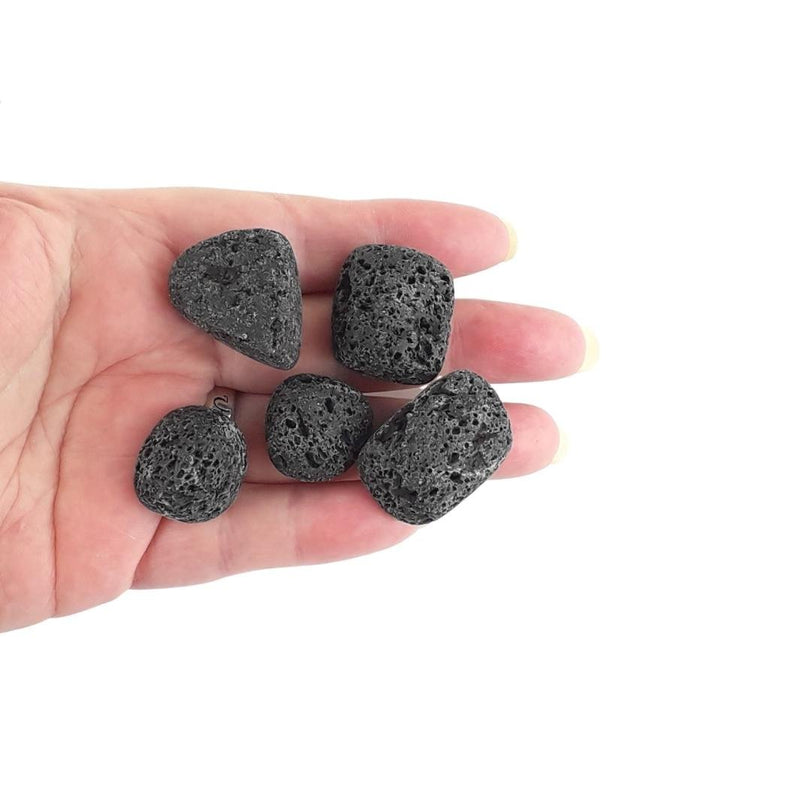 Wholesale Pack of 10 Lava Black Crystal Tumblestones from China - TK Emporium