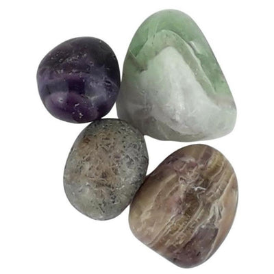 Wholesale Pack of 10 Medium Size Fluorite Crystal Tumblestones - TK Emporium